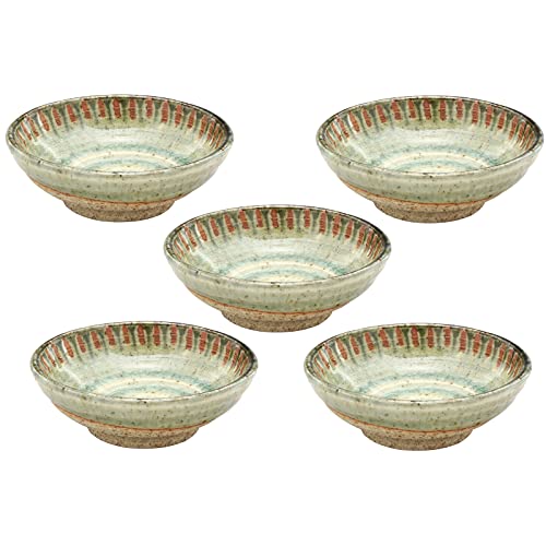 瀬戸焼 小鉢 小付 皿 3.5寸皿 約10cm 5個セット 晋泉製陶所 十草 灰釉 日本製