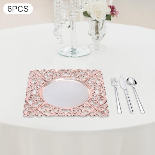 6 Platos Decorativos Cuadrados Rose Gold 11.8 pulgadas miniatura 2