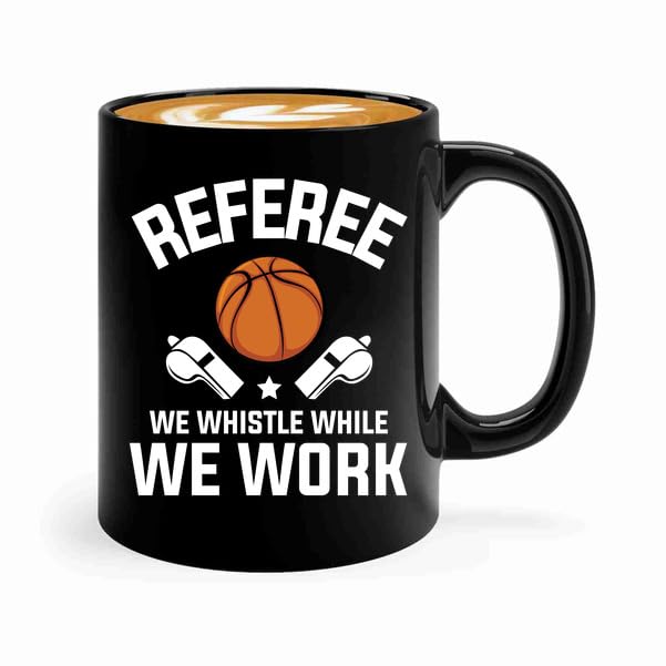Taza para árbitro de básquet de cerámica 11oz negra