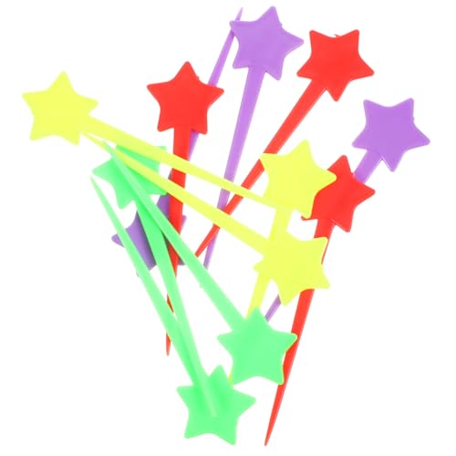 SUPVOX 200pcs Mini Fruit Picks Star Fruit Forks for Appetizers Salads and Cakes for Parties Home and Restaurants Sturdy Food Toothpicks