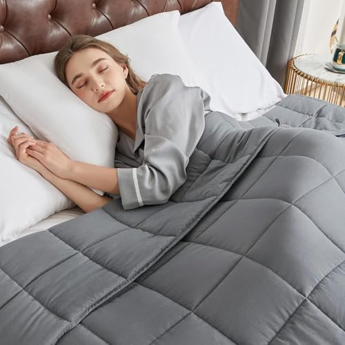 CYMULA Weighted Blanket for Adults (25lbs 80"x87" King Size) - Cooling Breathable Heavy Blankets for Summer Winter - Ultra Microfiber Soft Comfort Blanket with Glass Beads - Gifts for Men/Women