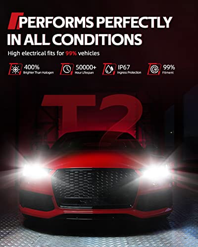 Torchbeam T2 H11/H8/H9 9005/Hb3 Led Bulbs Combo Kit, 60W 16000 Lumens 400% Brightness, 6500K Cool White Light Halogen Replacement With Fan, Plug And Play, Pack Of 4 #TOP7