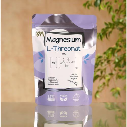 Magnesium L-Threonate Magtein(R) Pulver | 100 g für ca. 2 Monate | laborgeprüft hochrein 99% | höchste Bioverfügbarkeit | kan