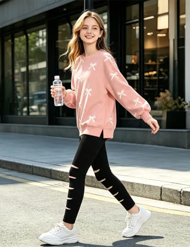 Image of Girls Clothes, Girls Outfits Tie Dye Sweatshirt Tops and Leggings Sweatpants 2 Piece Fall Winter Clothes Set 6-16T