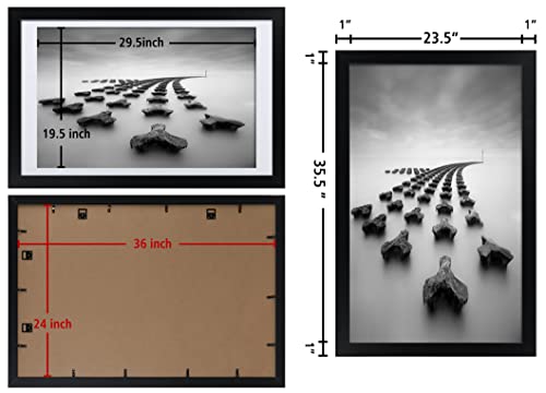 Doai Art 24X36 Poster Frame Black Without Mat Or 20X30 Picture Frame With Mat thumb #2