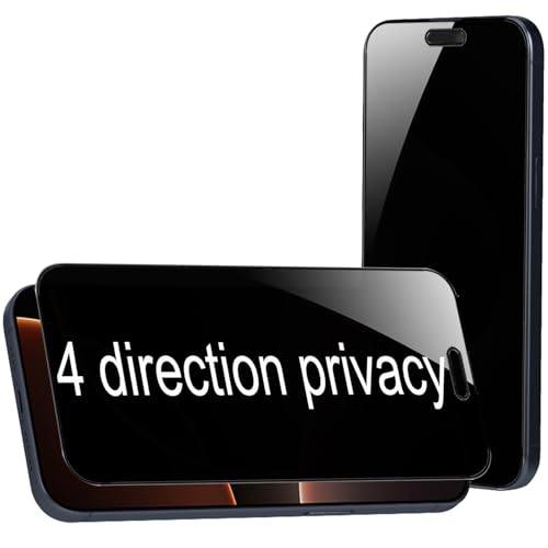 Verre trempé pour iPhone 16 Pro Max : lot de 2 films de protection écran anti-espion 360