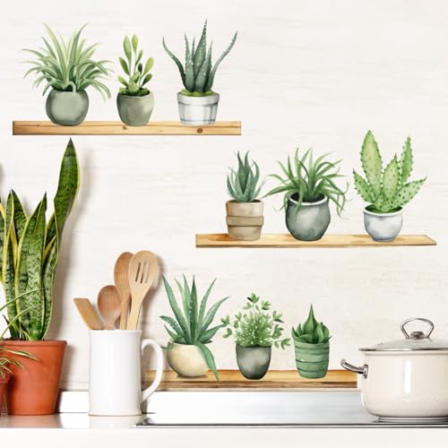Vinilos Decorativos Plant Green Planting Pot 3 piezas