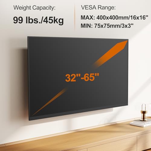 Image of ELIVED 31.3 Inch Long Arm TV Mount for Most 32-65 Inch TVs, Swivel and Tilt Long Extension TV Wall Mount, Full Motion Wall Mount Bracket Max VESA 400x400mm, Holds up to 99 lbs.