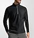 Alex Vando Mens Long Sleeve Zipper Golf Shirts Color Block Texture Polo Shirt for Men,Black,L