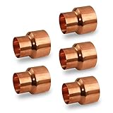 Supply Giant DDSD0122-5 Reducing Copper Coupling Fittings With Sweat Ends And Rolled Tube, 1/2 X 3/8...