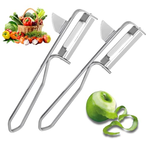 Ruvan Pelador De Verduras Con Hoja Pendular, Para Verduras Pelador De Cocina, 2 PCS 16 Cm Pelado De Patatas Pelado Vegetal Acero Inoxidable, Apto Para Lavavajillas