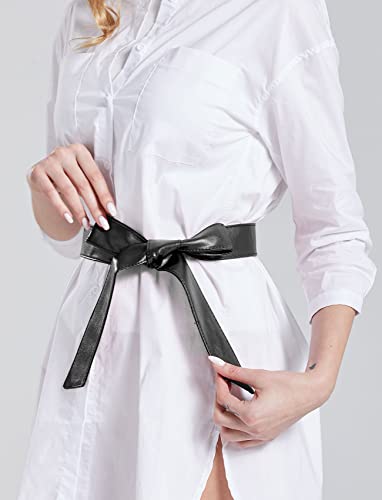 TeeYee Women OBI Belt Fashion Solid Color PU Leather 4.5cm Wide Waist Band 70 Inch in Extra Size3