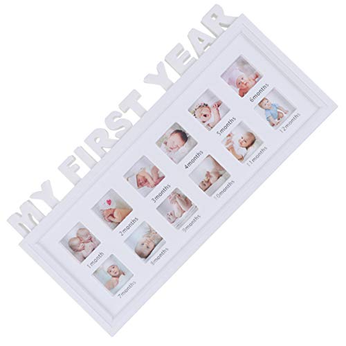 LIOOBO 12 mesi Il mio primo anno di stile Cornice per foto unica Neonato Fotografie per neonati Album Foto Memorabile Cornice per ricordo