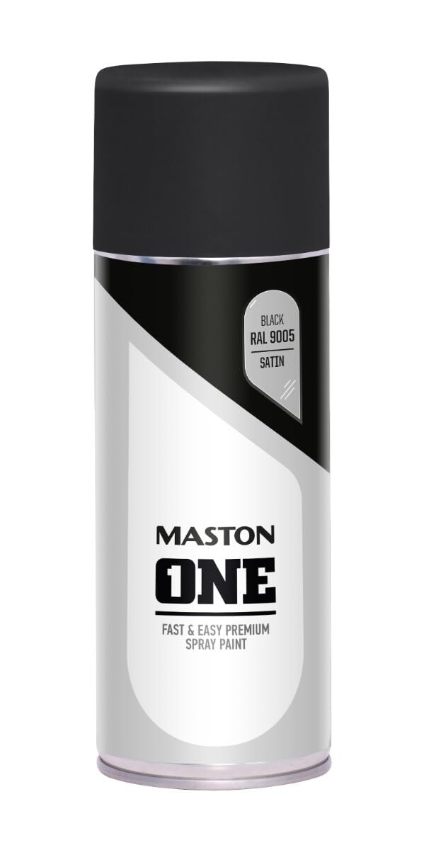 MASTON ONE - Spray Paint - Silk Gloss - Black (RAL 9005) - 400ml