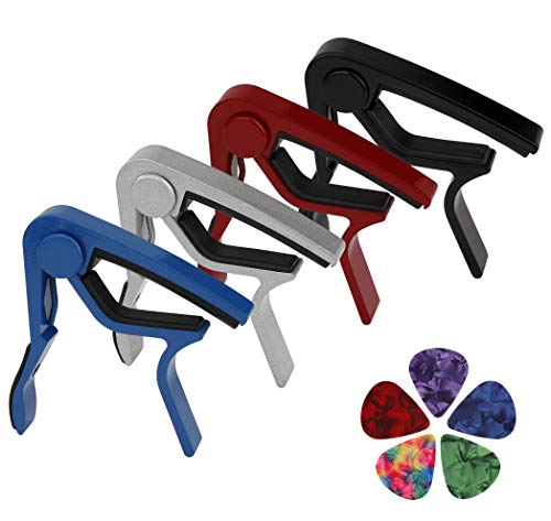 Capodastre Guitare Alliage Capo avec 5 Mediators en durable Alliage d’aluminium pour Classique Folk Guitare Ukulélé… - Les Beatles, Paul McCartney, John Lennon, RIngo Starr, George Harrison Capodastre Guitare Alliage Capo avec 5 Mediators en durable Alliage d'aluminium pour Classique Folk Guitare Ukulélé…