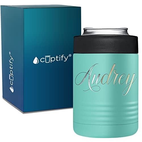 Personalized Can Cooler for Soda Custom Engraved on Seafoam 12 oz Insulated Bottle Beverage Drink Holder