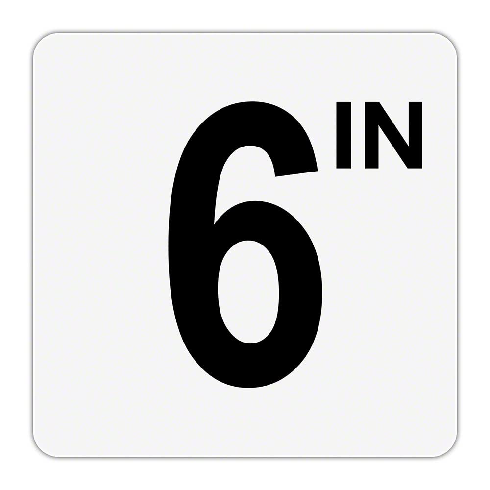 6 IN - Plastic Pool Depth Marker - 6 x 6 Inch with 4 Inch Lettering