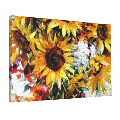 Toile murale moderne de tournesol pour illuminer votre chambre à coucher