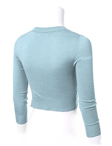 Image of Allsense Women's Cropped Bolero Shrug Cardigan | 3 /4 Sleeve, Button Down, Lightweight Knit Sweater