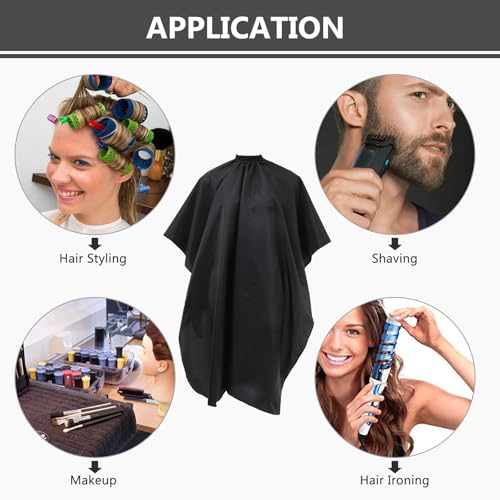 VICASKY set 3 piezas capas de barbería para adultos, con cierres a presión, colores rojo, azul y negro para uso profesional y doméstico miniatura 6