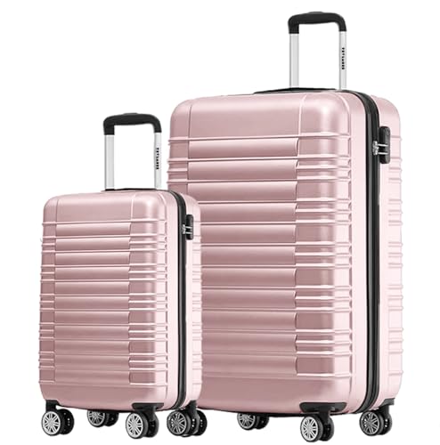 TRVLMORE Lot de 2 Valise Rigide - Set Valise Vanity - Valise à Main et Grande Valise - Valises Rigides 4 roulettes Soldes - Ensemble Valise - Valise Legere -...