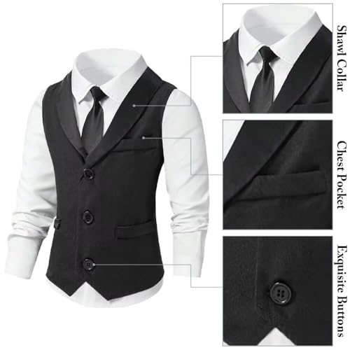 Boys' Formal Suit Vest Kids Vest with Adjustable Back Strap Boys Dress Vest Waistcoat2