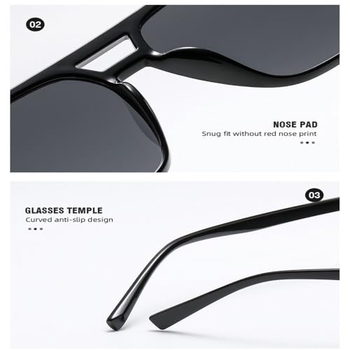 Fashion Classic Sunglasses Men Outdoor Sun Glasses Women New Large Frame Retro Trend Plastic Eyewear UV400,Brown,139 * 142 * 52mm4