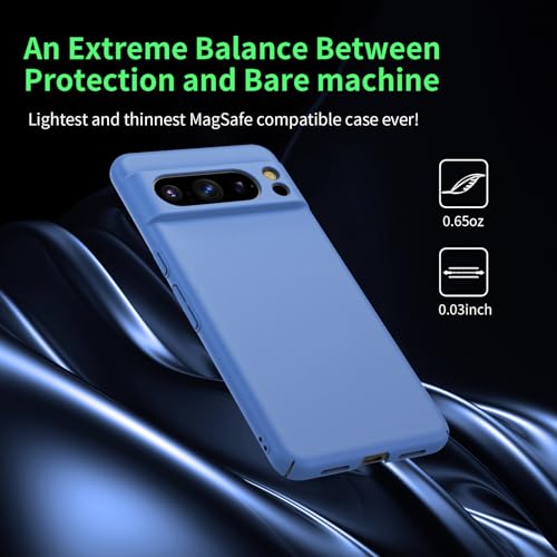 GRECAZO Magnetic Slim Case Fit for Google Pixel 10 Pro XL Case(2025)[Compatible with PixelSnap/Magsafe] Ultra-Thin Lightweight Durable Minimalist Matte Hard Cover Shockproof Non Slip Ring-Blue by GRECAZO - Image 2