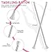 HyDren 4 Pieces Batons for Twirling Marching Band Baton Standard Stainless Steel Mini Shaft Rod with Rubberized Tips Complete with Dance Ribbon Streamer(White,21 Inch)
