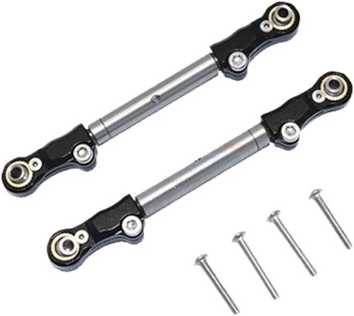 Steering Link Metal Wave Feet Adjustable Stainless Steel Front Steering Tie Rod Toe Links 8948 1/10 MAXX 4S VXL 89076-4 89086-4 Car Accessories (Color : Red)