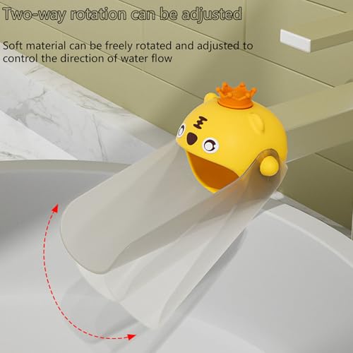 Image of Faucet Handle Extender Set, Faucet Extender for Kids Child Sink Extender Kids Hand Wash Helper Faucet Extender for Bathroom Sink-Yellow