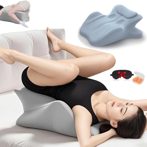 CHMYTEE 27 Degree Couples Pillow for Couples Sweet Spot Intimacy Pillows, Maintains Perfect 27 Angle Every Time, Firm Foam That Won’t Shift, Waterproof & Washable Cover (Blue)