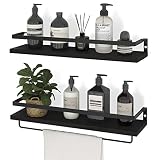 SODUKU Floating Shelves Wall Mounted Storage Shelves for Kitchen, Bathroom,Set of 2 (Black)