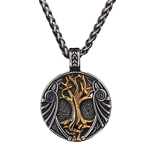 Norse Viking Arbre de Vie collier homme tendance rétro gothique