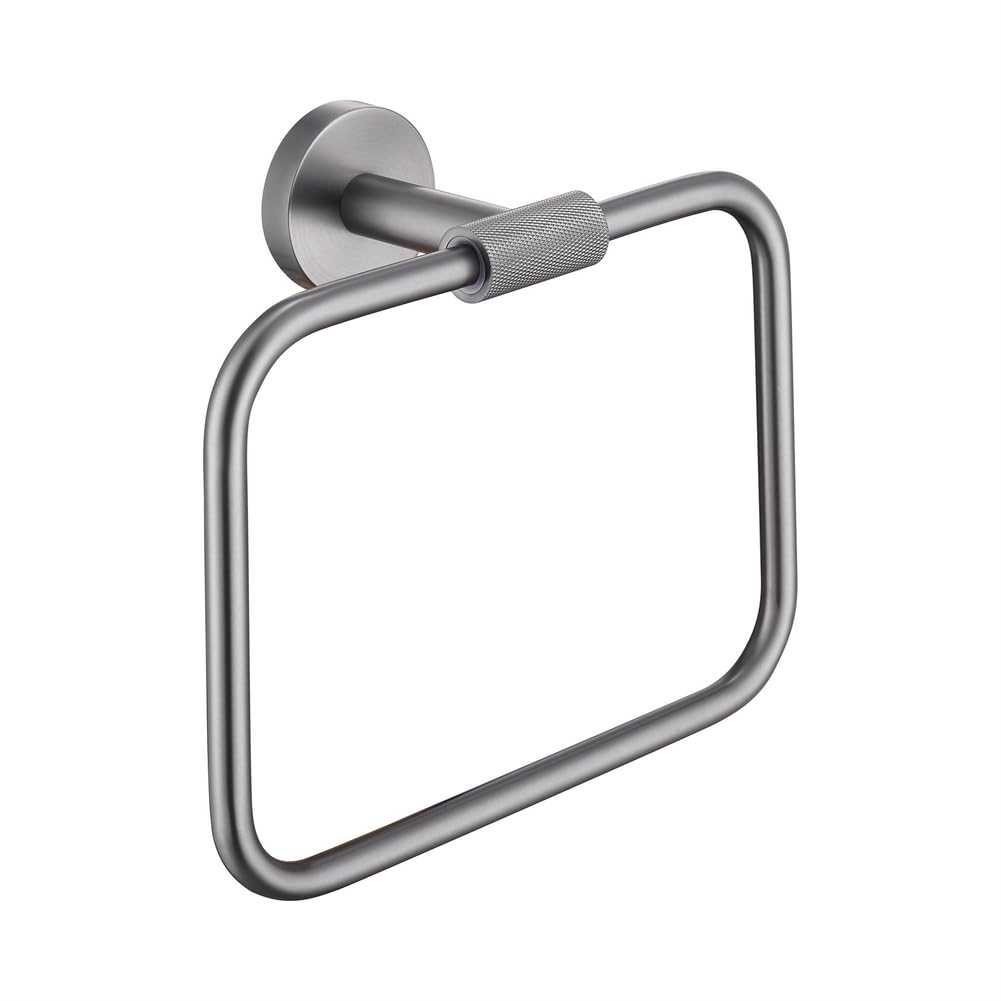 UAOGPLK Gun Gray,Hand Towel Rings for Bathroom,Wall Mount Hand Towel Holder for Lavatory Bathroom Hardware Accessories,304 Stainless Steel Towel Hanger for Bath