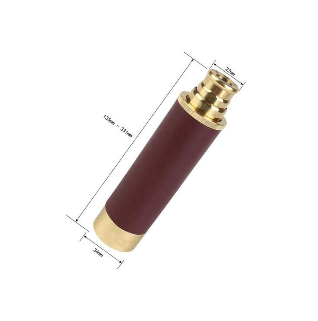 Telescopio/Telescopio Pirata de latón, Catalejo Marino con Zoom de 25X30, Alcance monocular de Mano Plegable con versión de día y Noche para niños, Regalos, Viajes, Senderismo, Caza, navegación