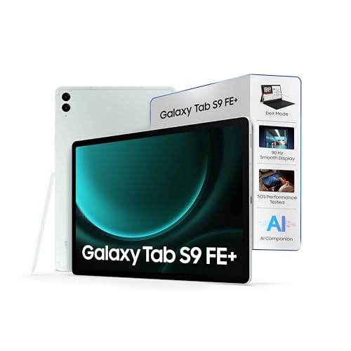 Image of Samsung Galaxy Tab S9 FE+, S Pen in-Box, 31.50 cm (12.4 inch) Display, RAM 12 GB, ROM 256 GB Expandable, Wi-Fi, IP68 Tablet, Mint