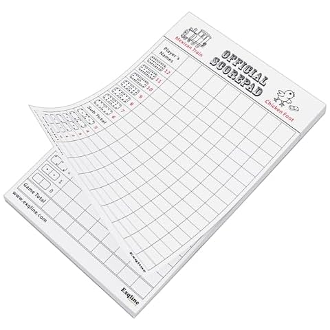 Exqline Mexican Train Score Pads, 70 Sheets Dominoes Chicken Foot and Mexican Train Score Sheets 8.3'' X 5.5'' Well-Made Large Size Paper Record Clearly and Easy to Read for Travel Gamenight Cover