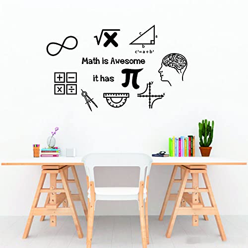 Sticker mathématiques boussole en vinyle noir repositionnable - 8