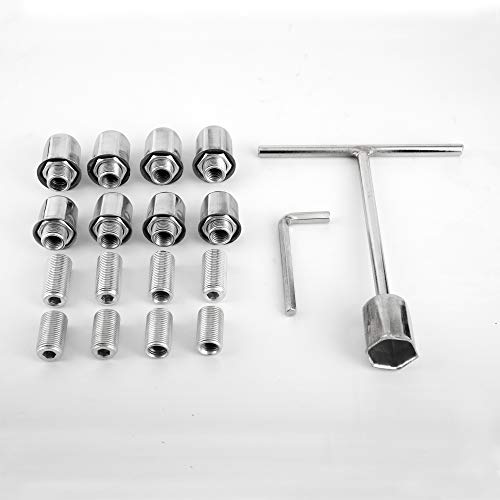 Image of 4pcs 19.5 inch Front Rear Polished Stainless Steel Dually Wheel Simulators,8 Lug 5 Hand Hole Snap On HubCaps,Nice Looking Skins Liners Bolt On Wheel Covers Fit for 1999-2002 Ford F450 F550 Super Duty