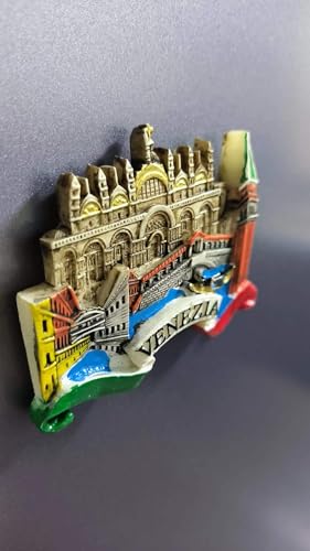 Imán de nevera decorativo Venezia de resina 8cm x 6.5cm miniatura 3