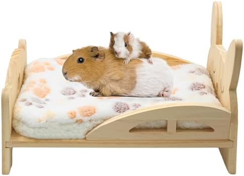 Picture Idea: Amakunft Wooden Guinea Pig Bed With Soft Mat Detachable Guinea