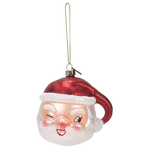 Raz 4" Winking Santa Glass Christmas Ornament 4053132 #TOP12