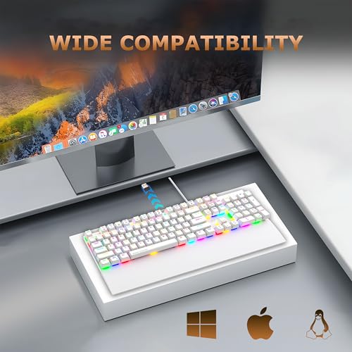 Image of Ant Esports MK4100 RGB Mechanical Gaming Keyboard, Outemu Brown Switches Tactile & Clicky - Chroma RGB - Magnetic Wrist Rest - Double Shot ABS Keycaps, Hot Swappable Switches - Mercury