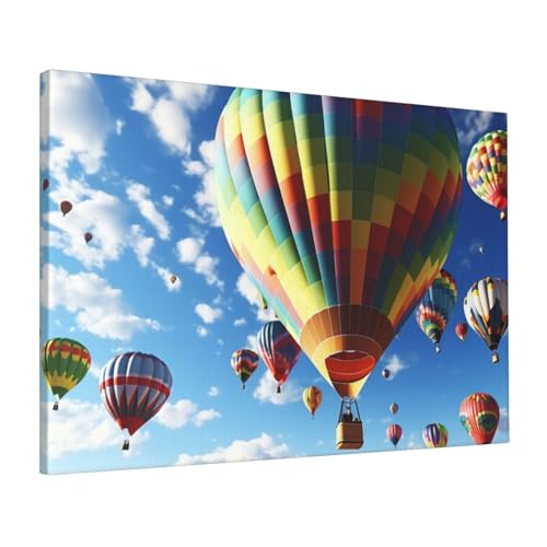 Toile montgolfière colorée pour une décoration murale poétique et inspirante au bureau