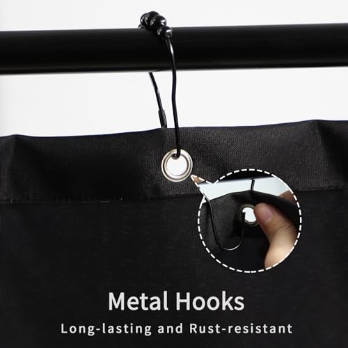 MitoVilla Small Stall Shower Curtain 36 x 72, Black Tassel Half Size Set, Boho Narrow for Bathroom Decor, Modern Farmhouse 36 Inch Fabric