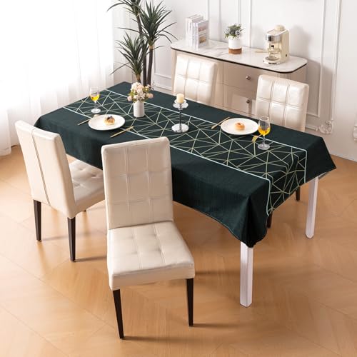 Image of HOKIPO Modern Grace Table Cloth for 4 Seater, 55x71 in, Midnight Lines