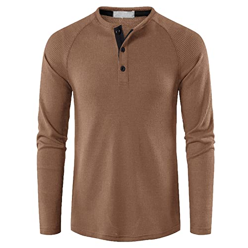 Long Sleeve Running Shirt Men Men's t-Shirts Graphic Mens Shirts 2023 Muscle Fit Long Sleeve Polo T Shirt Casual Stylish Button Down Shirt Fashion Outdoor Clothing Khaki L