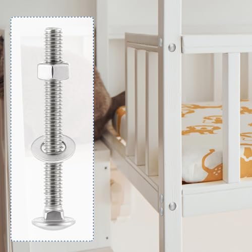 Image of Zonon 25 Sets 5 /16-18 x 3 inch Stainless Steel Carriage Bolts and Nuts Kit Round Head Square Neck Carriage Bolts Screws and Hex Nuts and Flat Washers, Stainless 18-8 Full Thread Coverage (Silver)