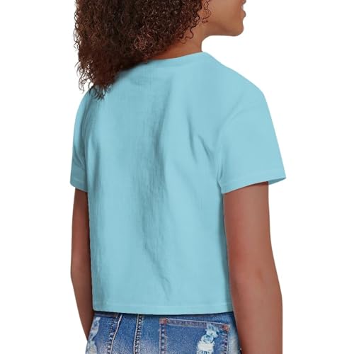 Image of Girl Crop Top Shirts for Summer Cute T Shirts Short Sleeve Tees for Kids 5-16